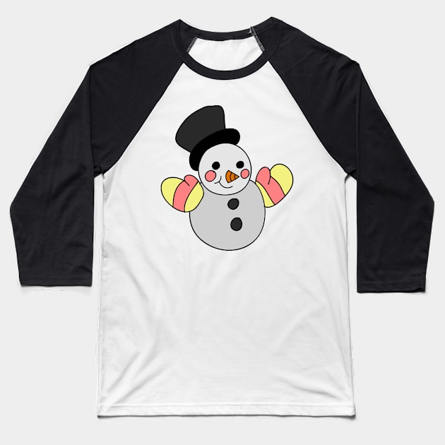 Cute Snowman Baseball T-Shirt by saradaboru